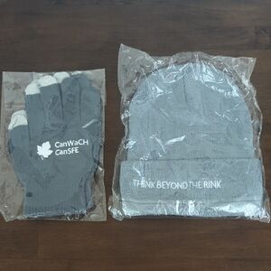 CanWach CanSFE Grey Beanie & Gloves Set - "Think Beyond The Rink"